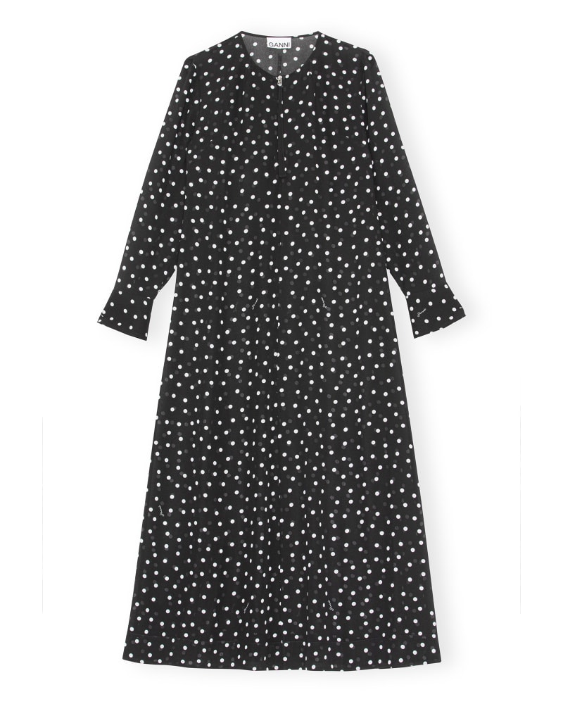 Ganni black and white dress cheap